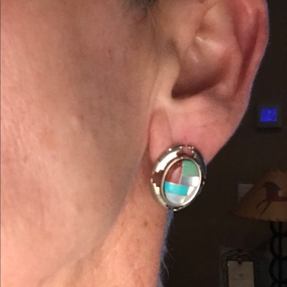 🤑NEW LISTING VINTAGE SS GEM EARRINGS - Picture 6 of 6